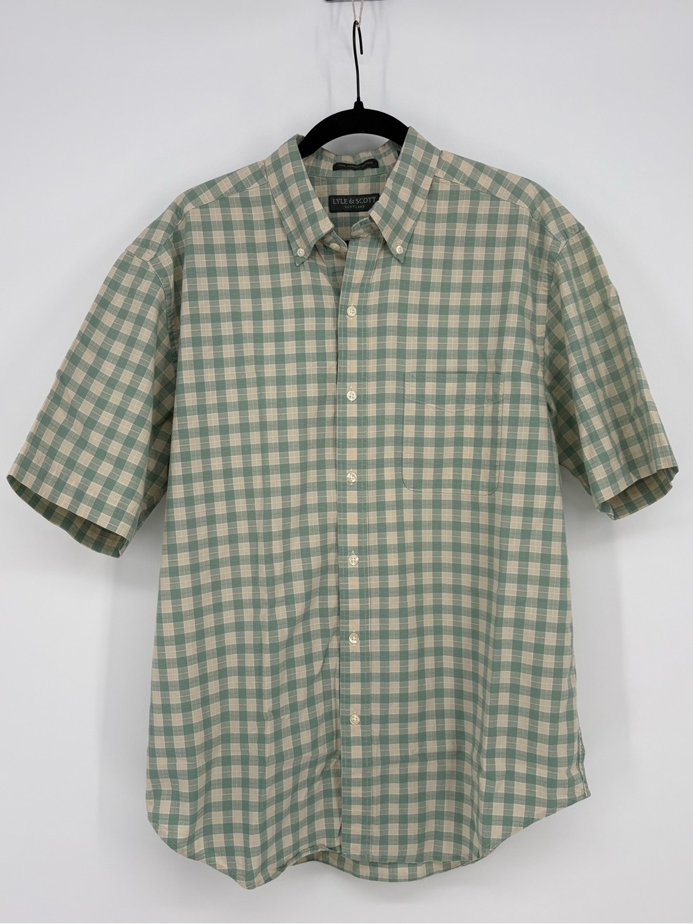 Lyle & Scott Shirt Checkered Short Sleeve Button Down Mens Large